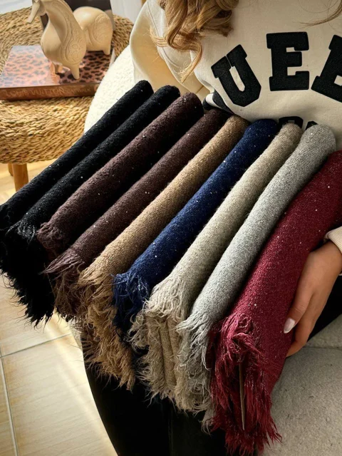 شال بوکله پولکی سایز 200*60